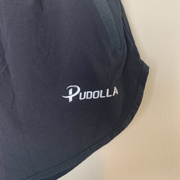 Pudolla Black Running Quick Dry Shorts with Inner Briefs Size Small - Picture 2 of 6